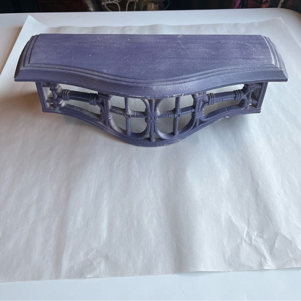 Vintage HOMCO Purple Painted Resin Wall Hanging Shelf 15.25x7x4.5”